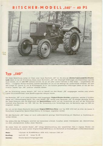 Originalprospekt Ritscher 540